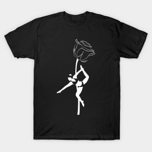 Pole Dance With Pink Rose Gift T-Shirt